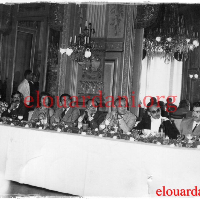 El Ouardani during an Official dinner in Algeria (Boutaflika foreign minster at the time sitting far right)