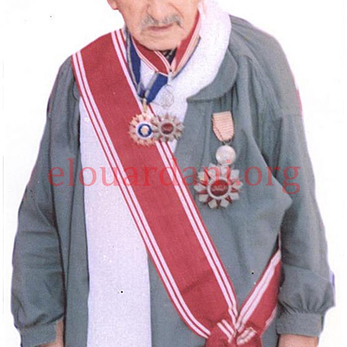 El Ouardani in his last days with some of His Medal including The Order of Independance, The Ordre of the Republic