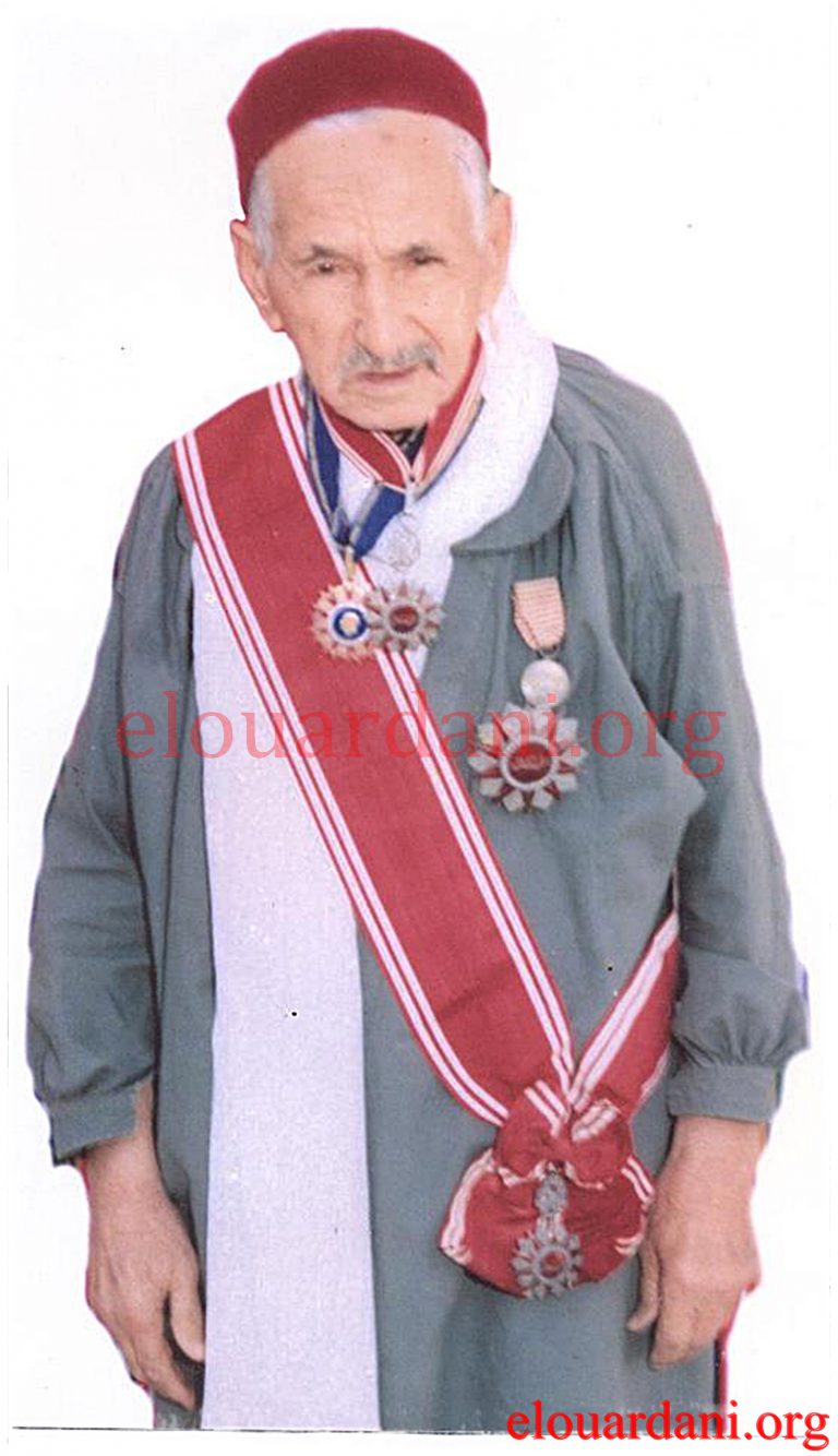 El Ouardani in his last days with some of His Medal including The Order of Independance, The Ordre of the Republic